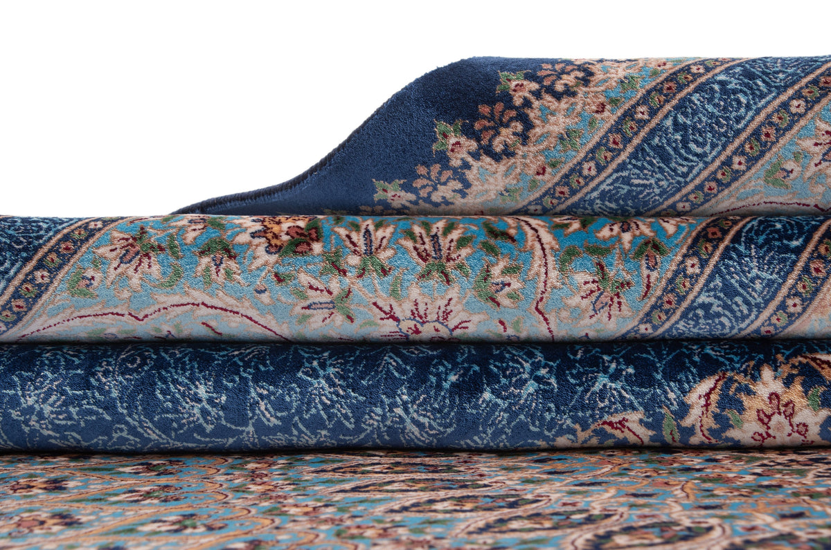 Rund Teppich Kalopsia Malaquita in Blau von Hadorn™ - Lifestyle Image