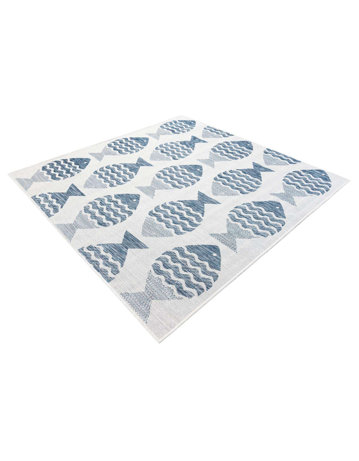 Quadratisch Outdoor Teppich Tulum Outdoor in Marineblau von Hadorn™ - Lifestyle Image