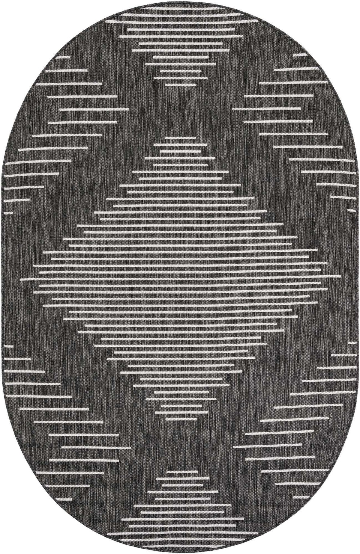 Oval Outdoor Teppich Tulum Outdoor in Anthrazitgrau von Hadorn™ - Lifestyle Image