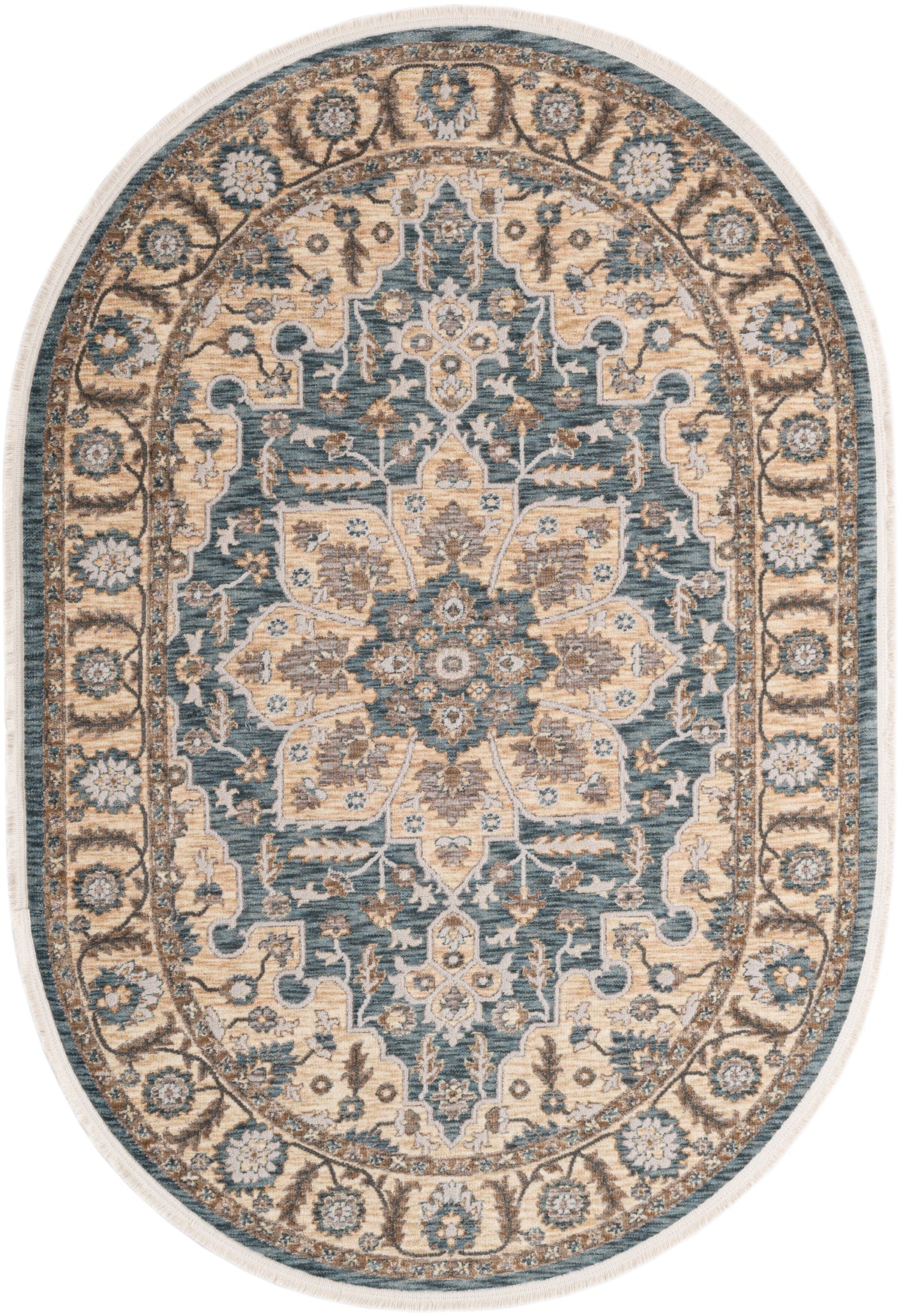 Oval Teppich Zora Classical in Blau von Hadorn™ - Lifestyle Image