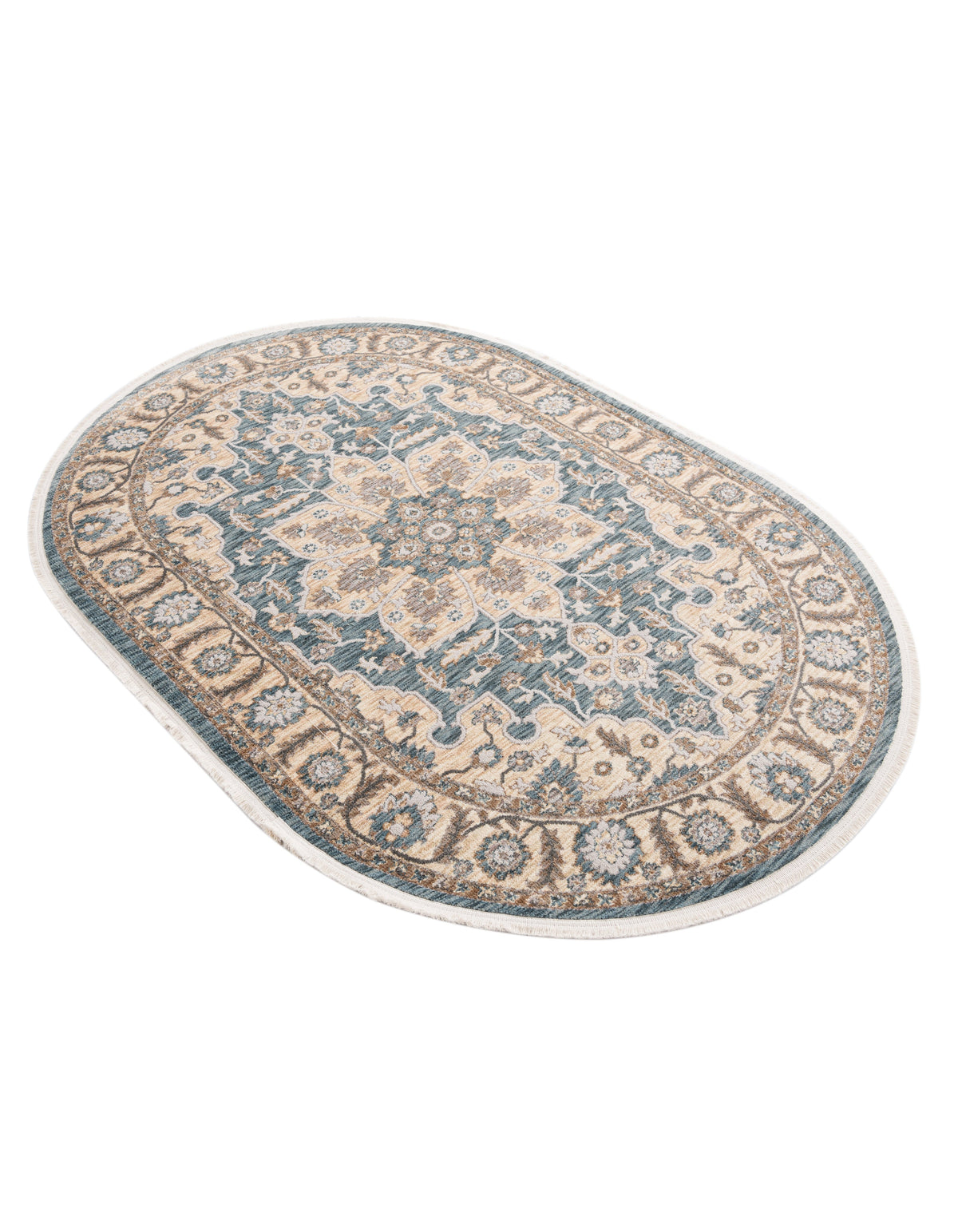Oval Teppich Zora Classical in Blau von Hadorn™ - Lifestyle Image
