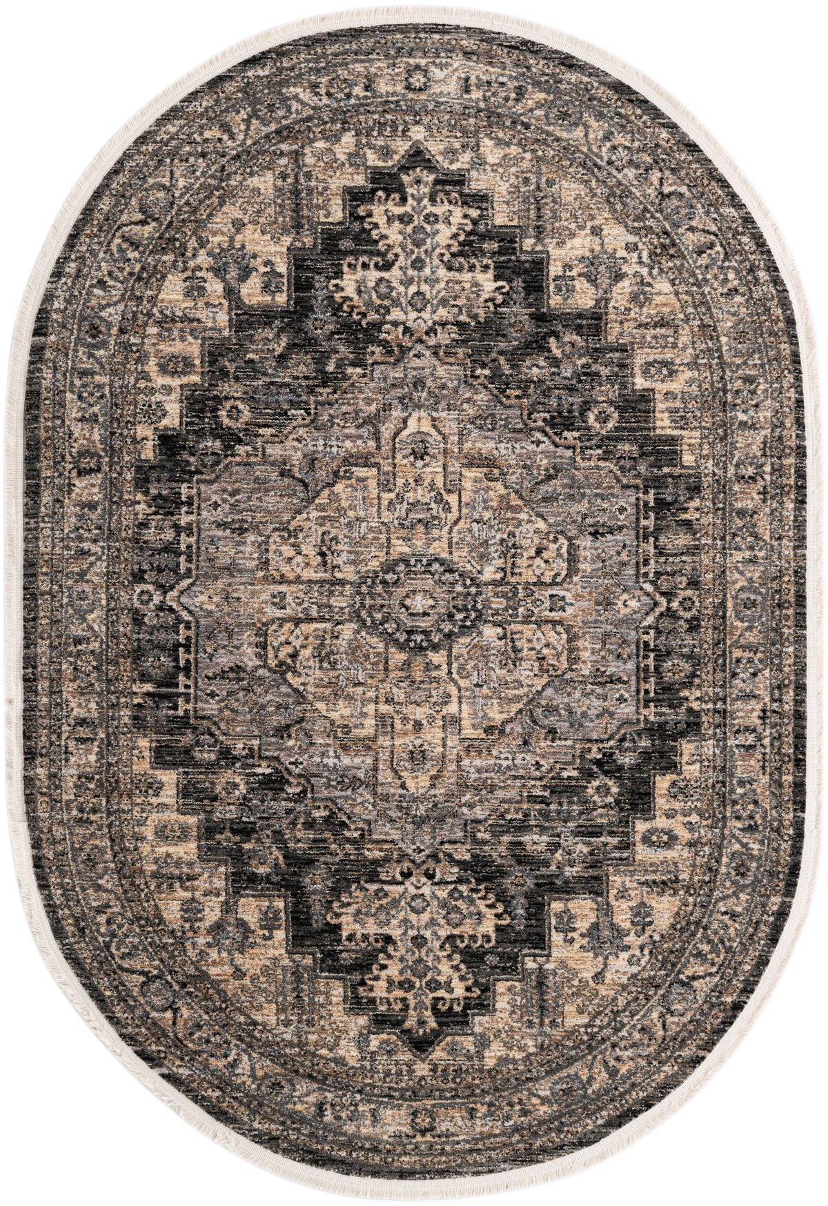 Oval Teppich Zora Classical in Grau von Hadorn™ - Lifestyle Image