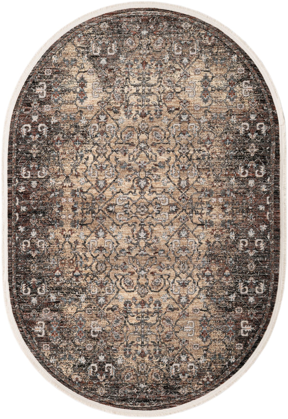 Oval Teppich Zora Blege in Braun von Hadorn™ - Lifestyle Image