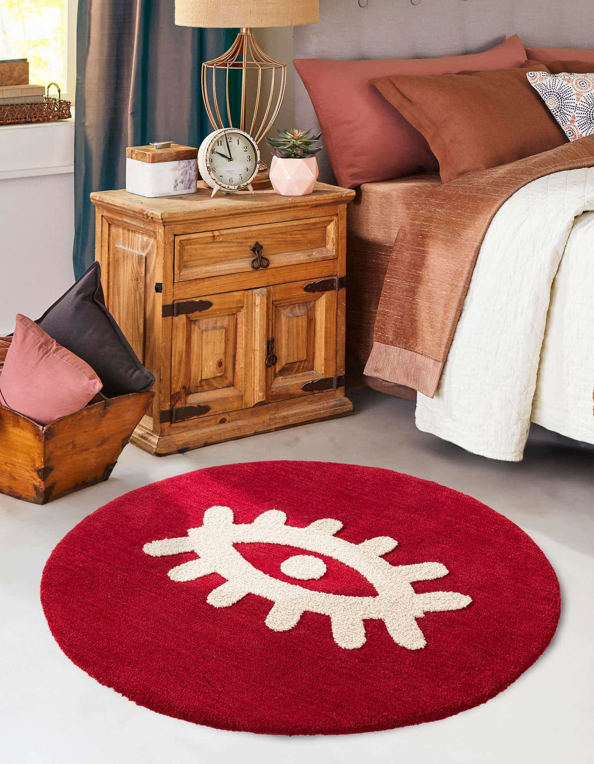 Rund Teppich AI Handgetuftet in Rot von Hadorn™ - Lifestyle Image