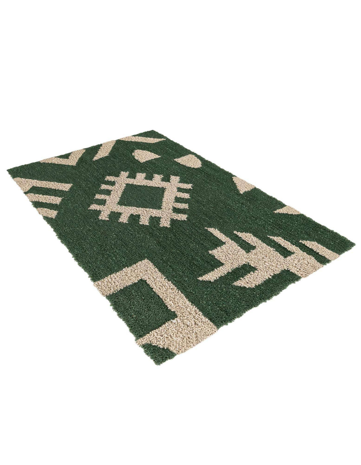 Rechteck Teppich AI Handgetuftet in Grün und Elfenbein von Hadorn™ - Lifestyle Image