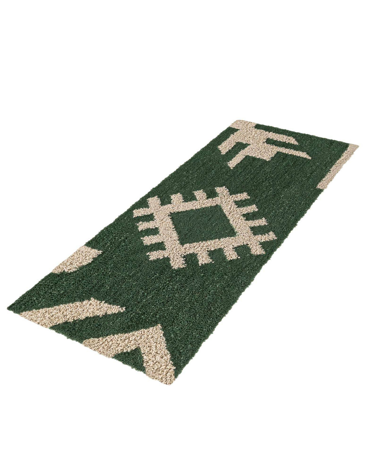 Läufer Teppich AI Handgetuftet in Grün und Elfenbein von Hadorn™ - Lifestyle Image