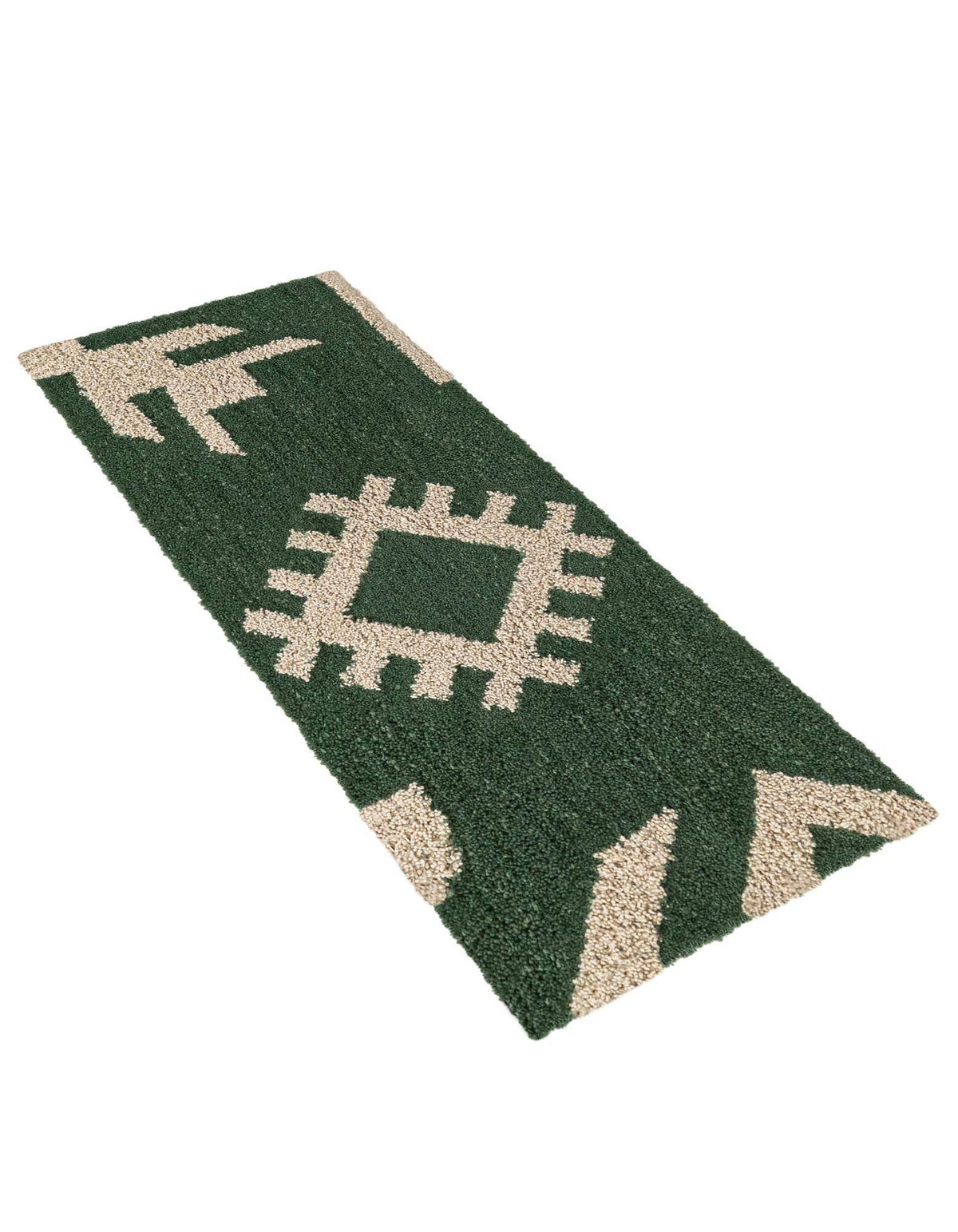 Läufer Teppich AI Handgetuftet in Grün und Elfenbein von Hadorn™ - Lifestyle Image