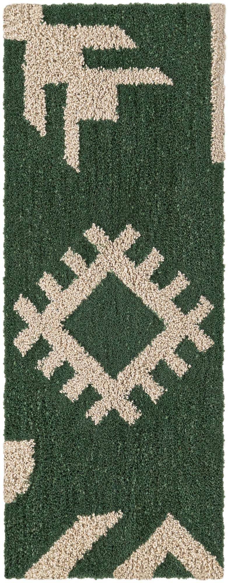 Läufer Teppich AI Handgetuftet in Grün und Elfenbein von Hadorn™ - Lifestyle Image
