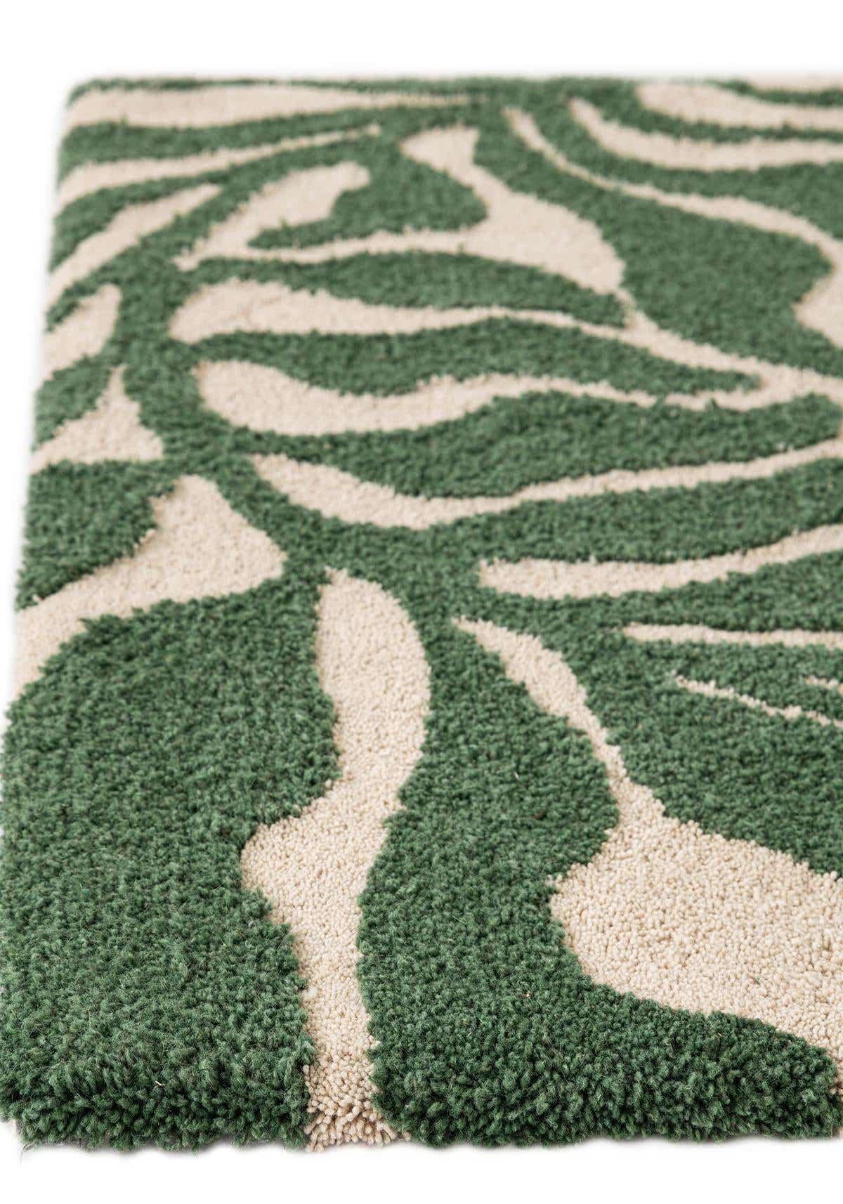 Rechteck Teppich AI Handgetuftet in Orange und Grün von Hadorn™ - Lifestyle Image