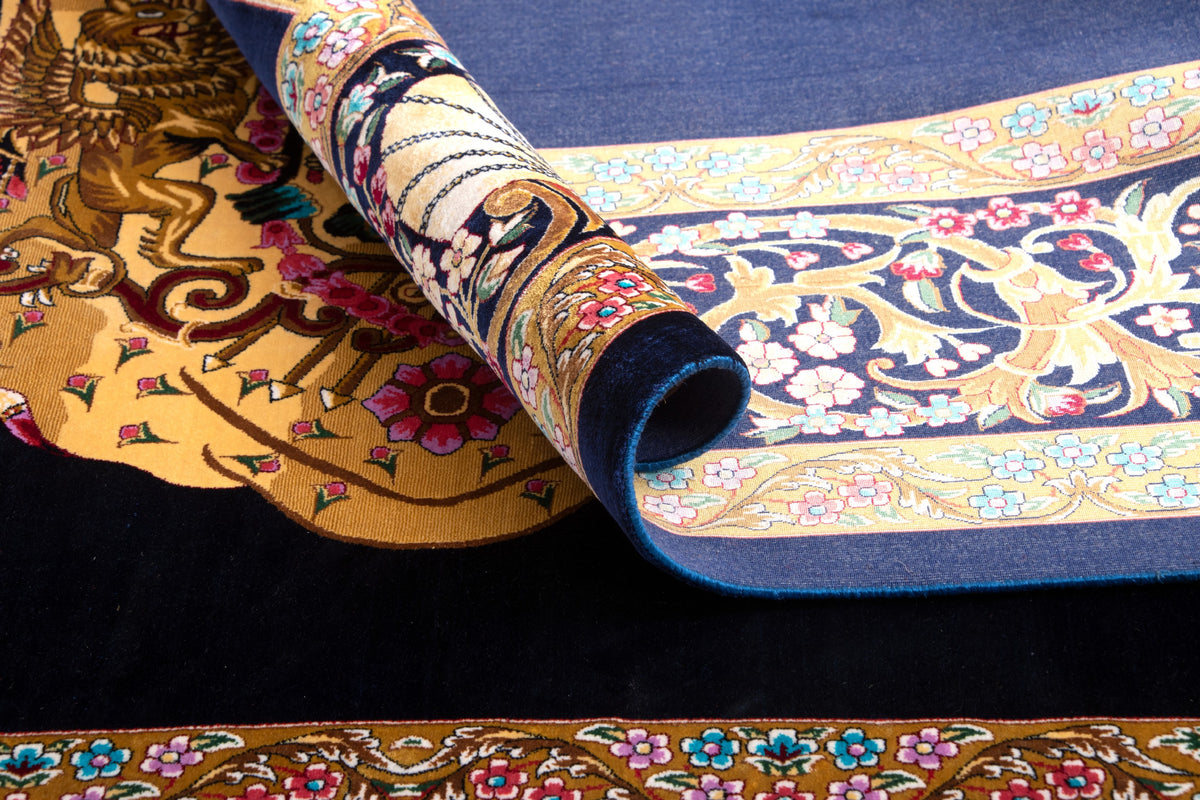 Rechteck Teppich Ghom Design in Dunkelblau von Hadorn™ - Lifestyle Image