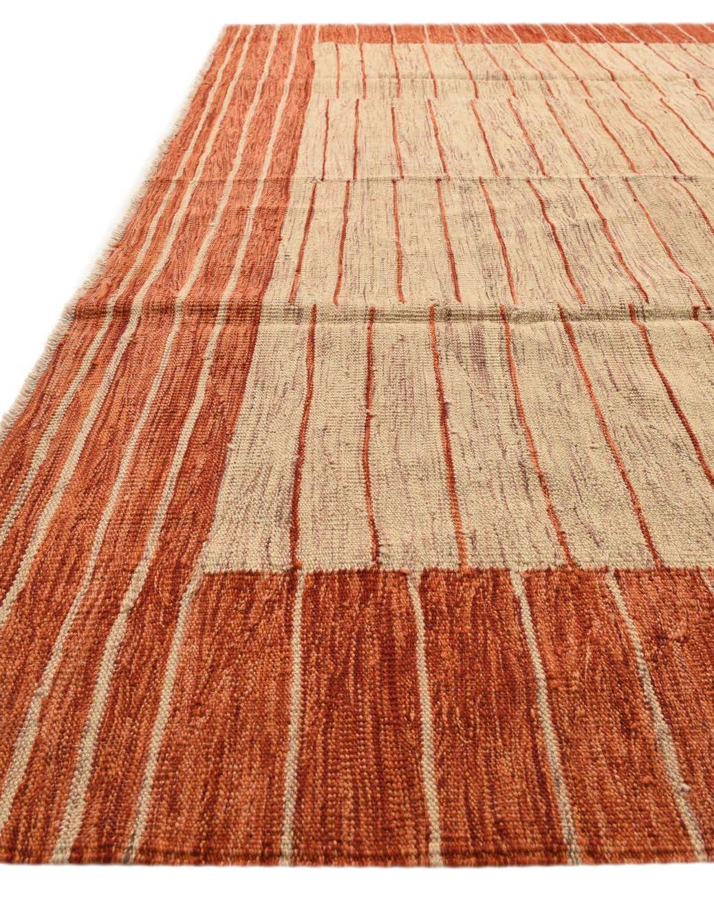 Rechteck Handgeflochten Teppich Kelim Modern in Natürlich von Hadorn™ - Lifestyle Image