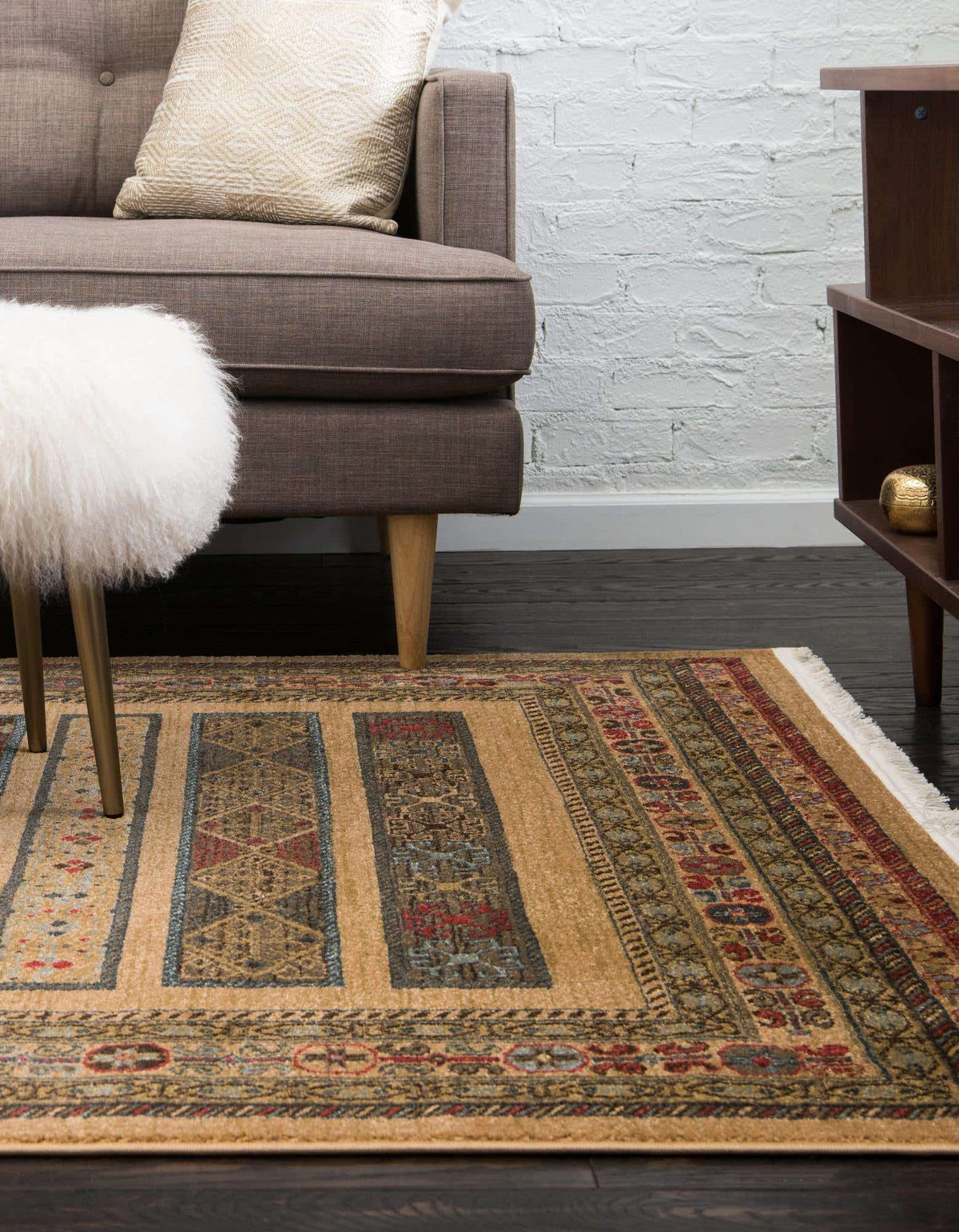 Rechteck Teppich Kashkuli Gabbeh in Tan von Hadorn™ - Lifestyle Image