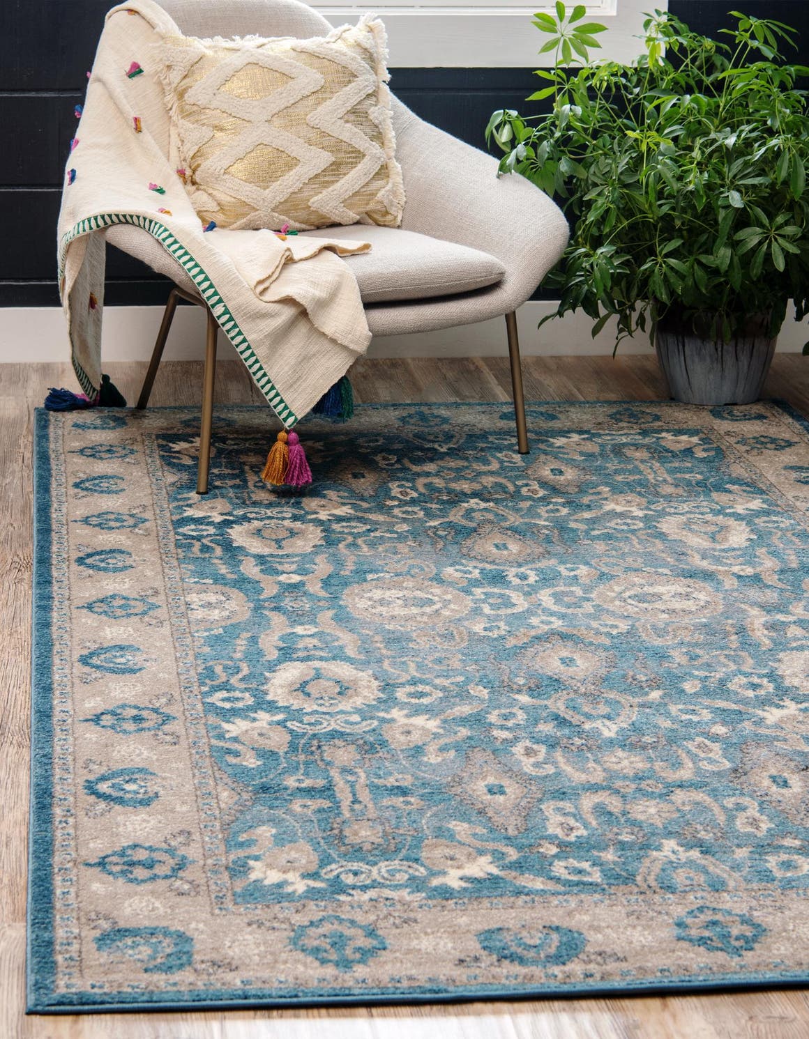 Rechteck Teppich Vienna in Hellblau von Hadorn™ - Lifestyle Image