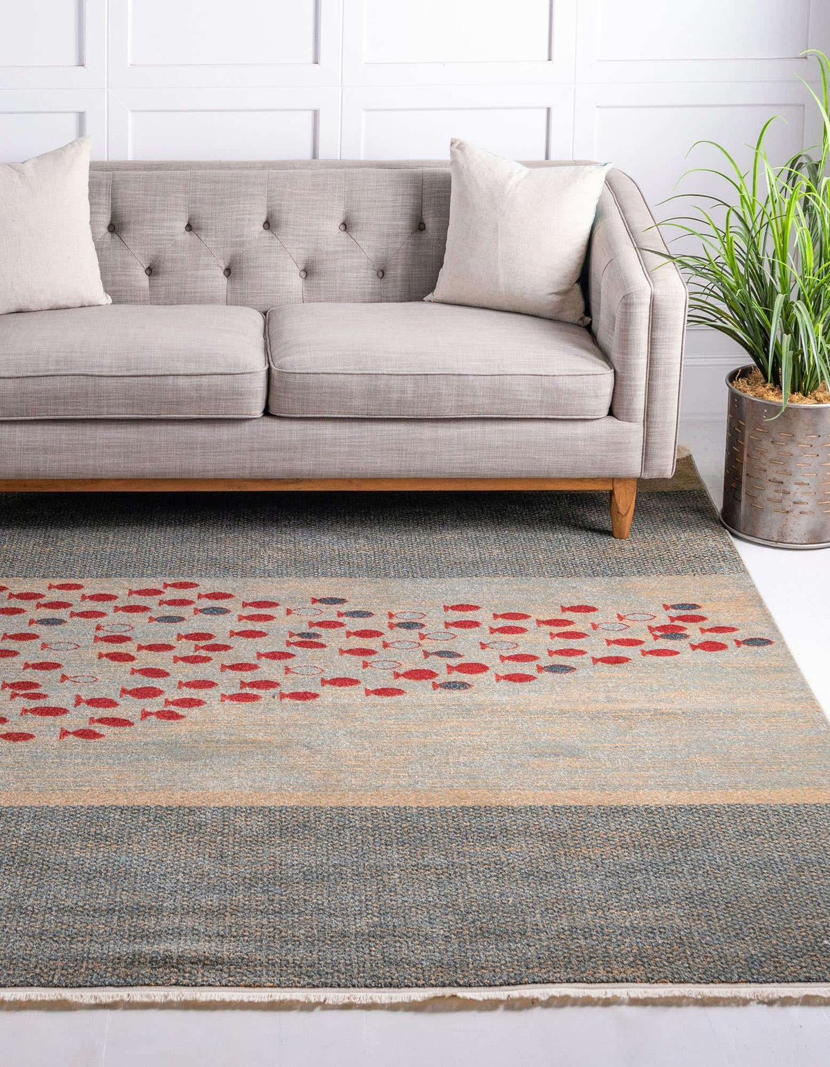 Quadratisch Teppich Kashkuli Gabbeh in Blau von Hadorn™ - Lifestyle Image