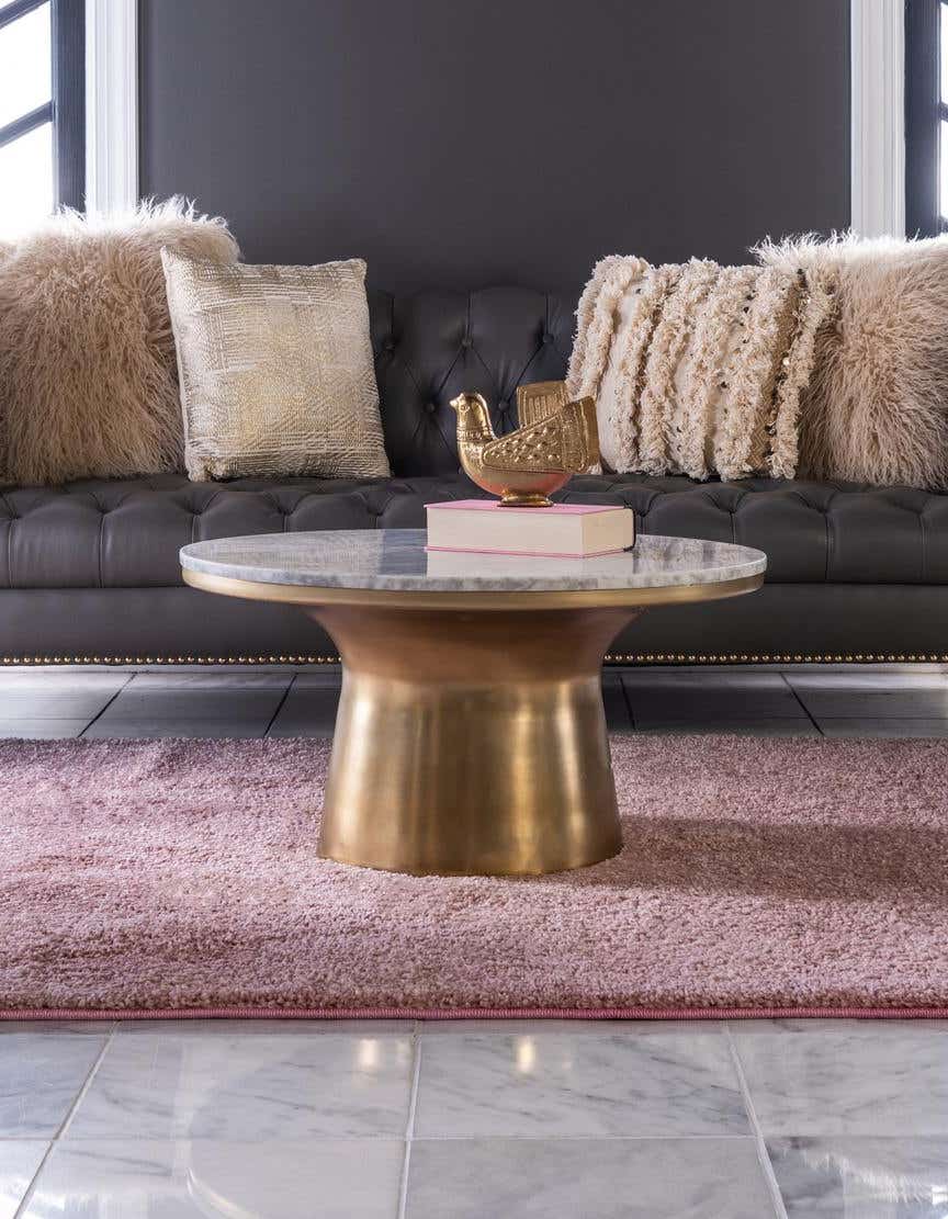 Rechteck Teppich Solid Frieze in Rosa von Hadorn™ - Lifestyle Image
