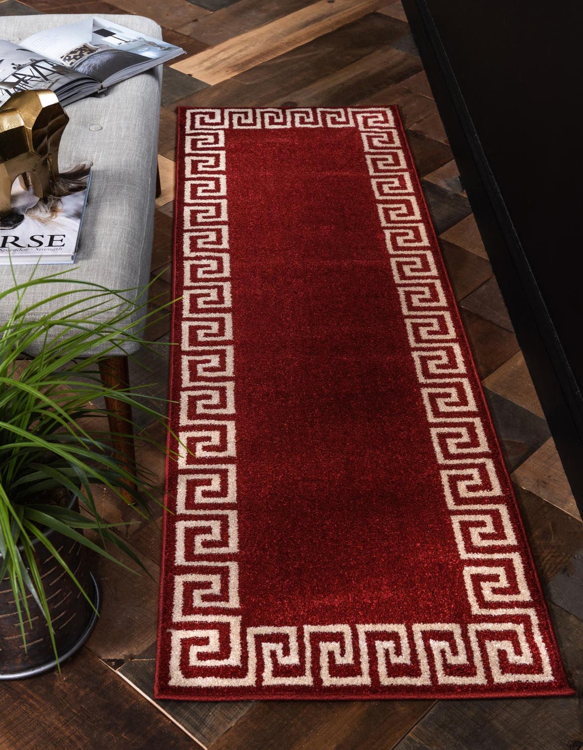 Läufer Teppich Greek Key in Rot von Hadorn™ - Lifestyle Image