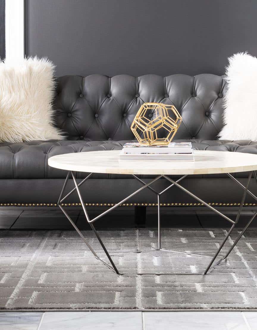 Rechteck Teppich Marilyn Monroe™ Glam Trellis in Graues Silber von Hadorn™ - Lifestyle Image