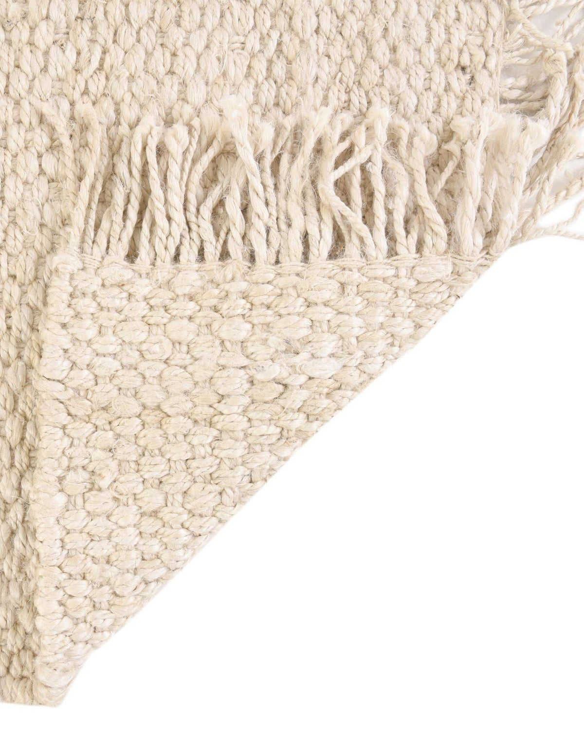 Rechteck Handgeflochten Teppich Chunky Jute in Elfenbein von Hadorn™ - Lifestyle Image