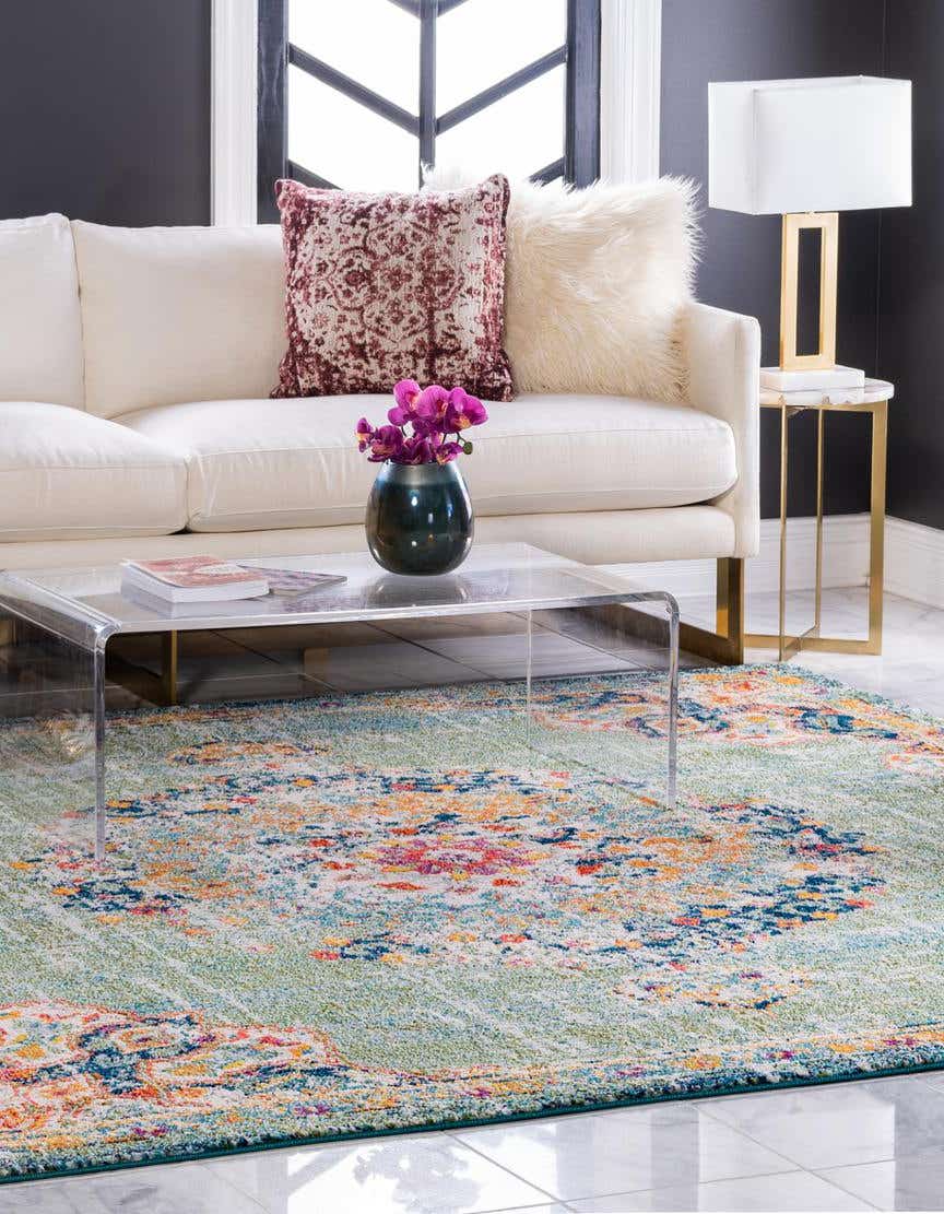Quadratisch Teppich Carrington in Grün von Hadorn™ - Lifestyle Image
