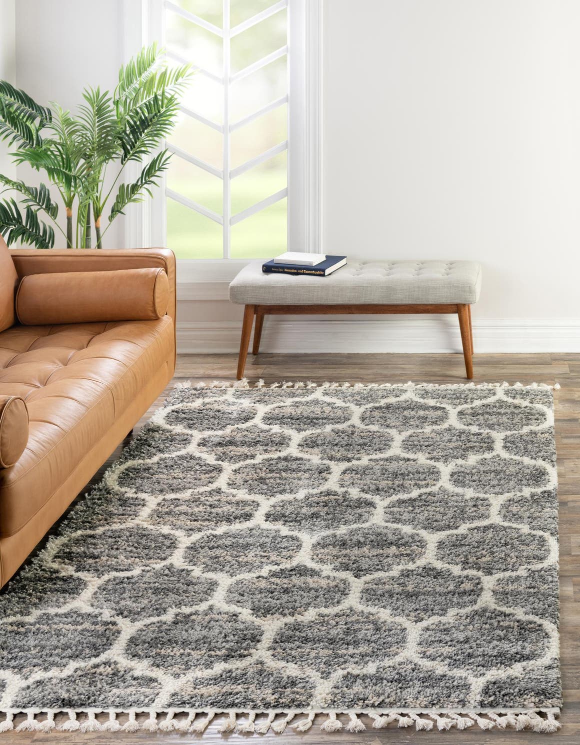 Rechteck Hochflorteppich Lagom Shag in Grau von Hadorn™ - Lifestyle Image