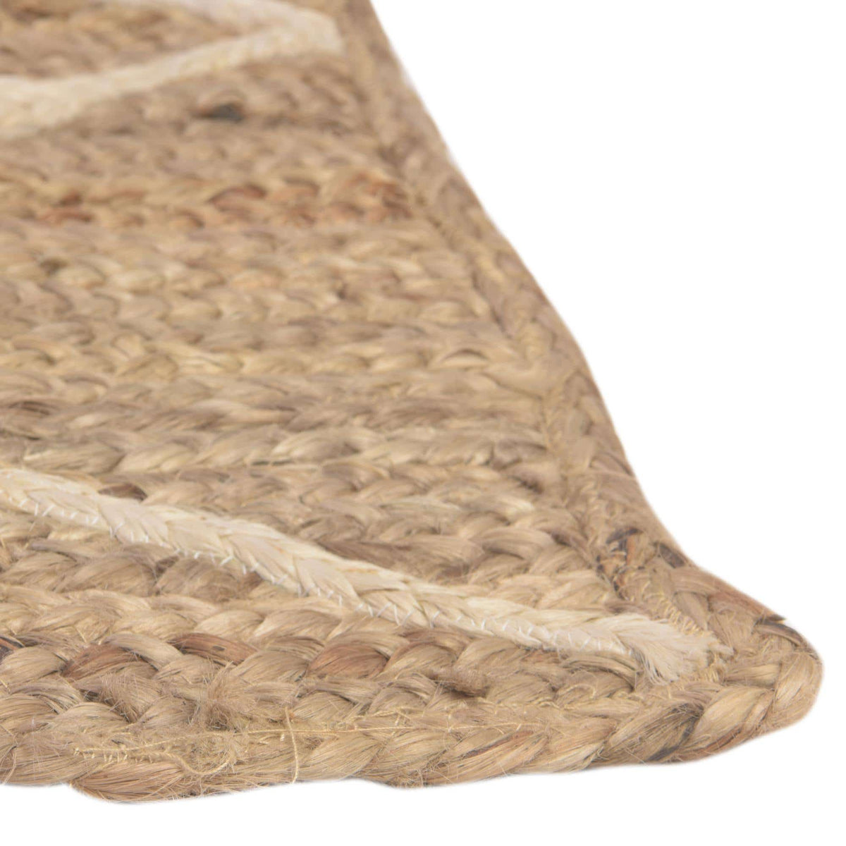 Läufer Handgeflochten Teppich Braided Jute in Weiss von Hadorn™ - Lifestyle Image