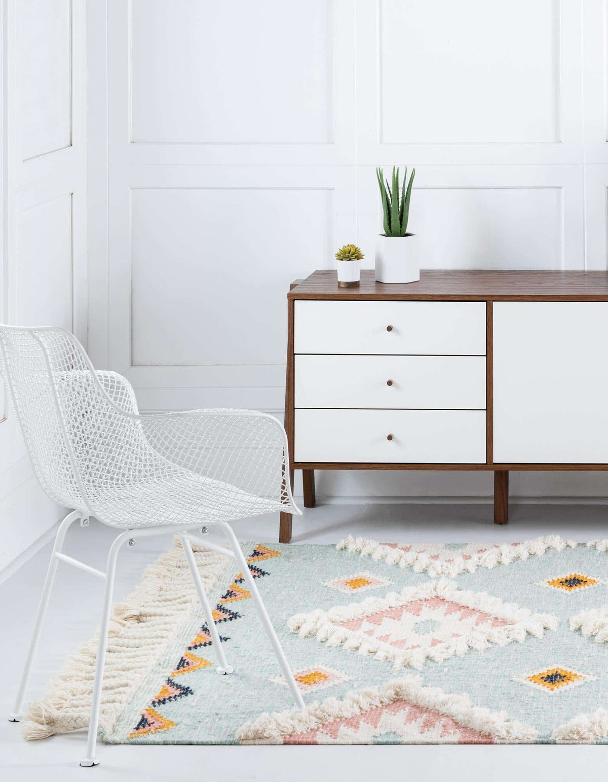Rechteck Handgeflochten Teppich Arizona in Helles Aqua von Hadorn™ - Lifestyle Image