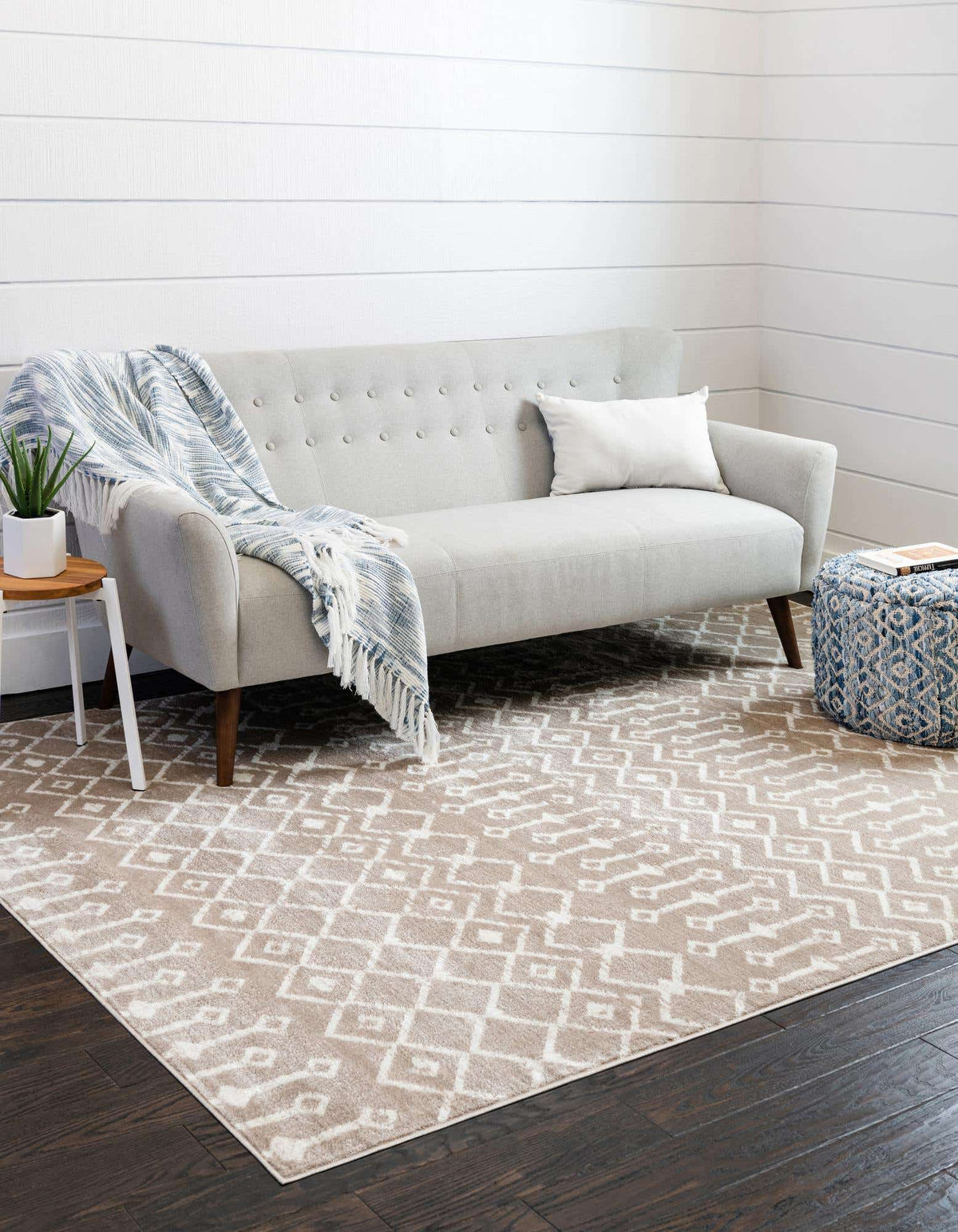 Rechteck Teppich Kasbah Trellis in Beige von Hadorn™ - Lifestyle Image
