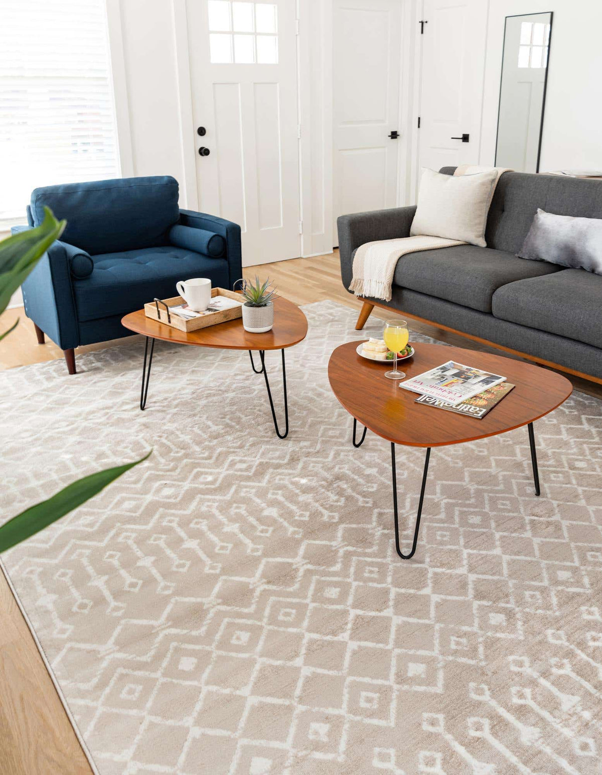 Rechteck Teppich Kasbah Trellis in Beige von Hadorn™ - Lifestyle Image
