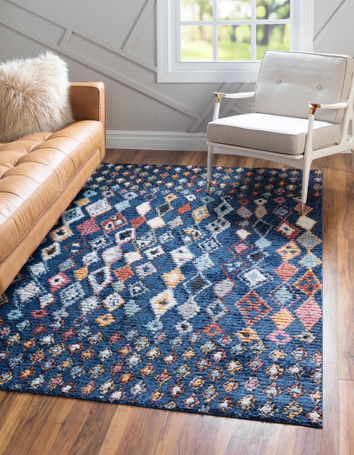 Rechteck Teppich Morocco in Marineblau von Hadorn™ - Lifestyle Image