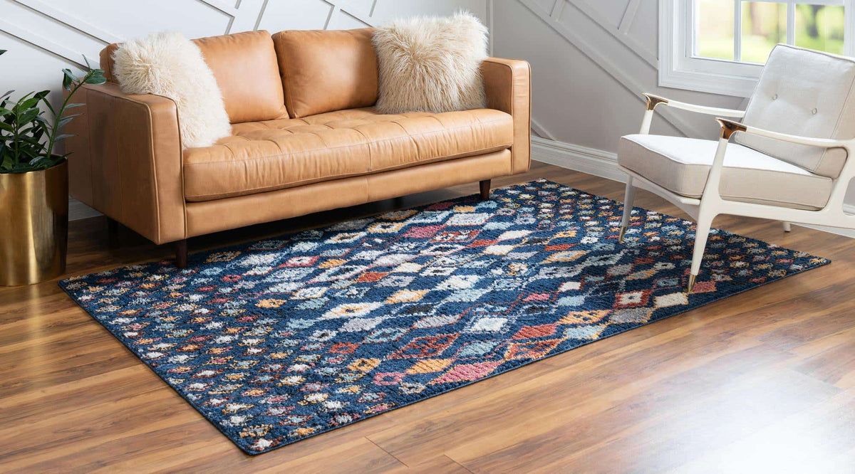 Rechteck Teppich Morocco in Marineblau von Hadorn™ - Lifestyle Image