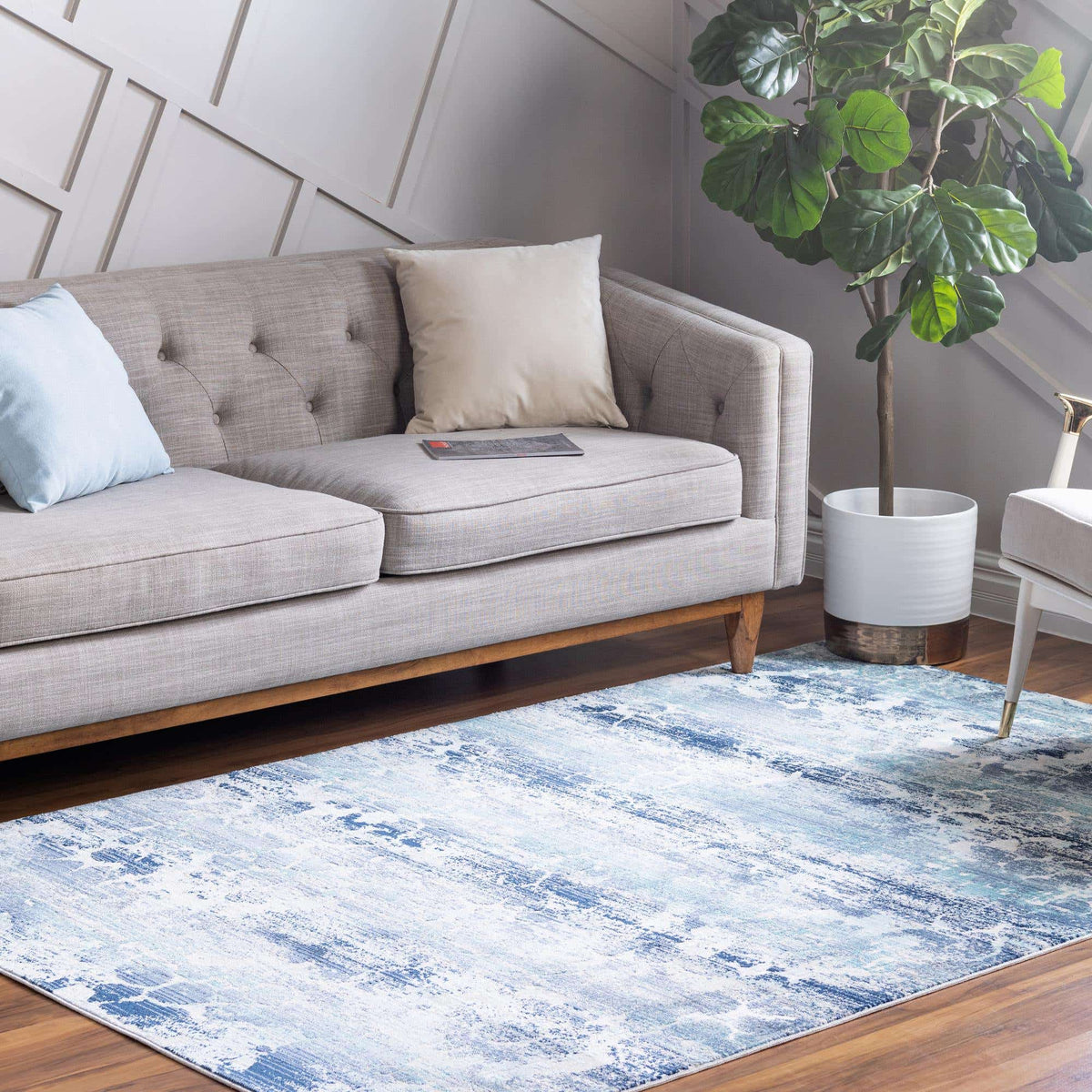 Rechteck Teppich Budapest in Blau von Hadorn™ - Lifestyle Image