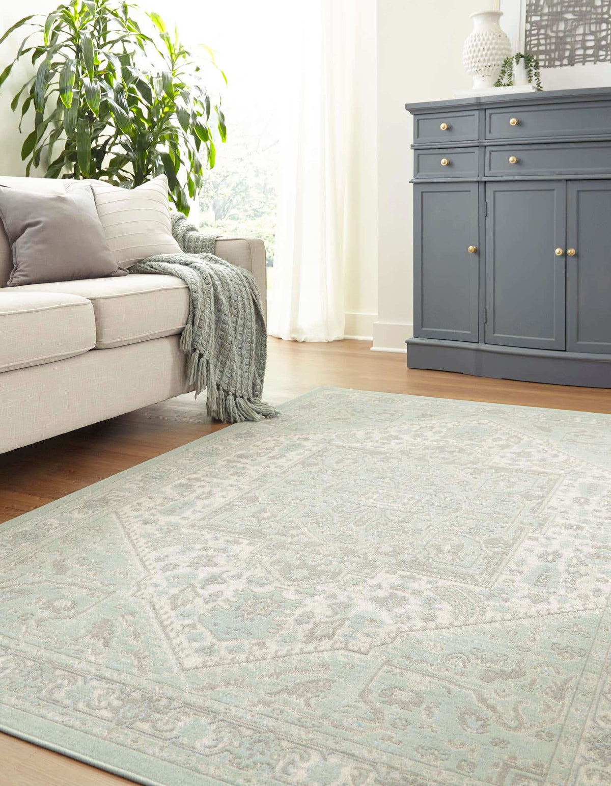 Rechteck Teppich Whitney in Minze von Hadorn™ - Lifestyle Image