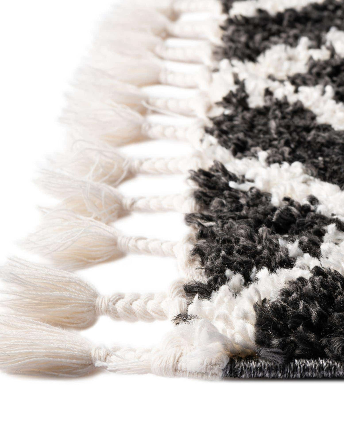 Rechteck Hochflorteppich Lagom Shag in Schwarz und Weiss von Hadorn™ - Lifestyle Image