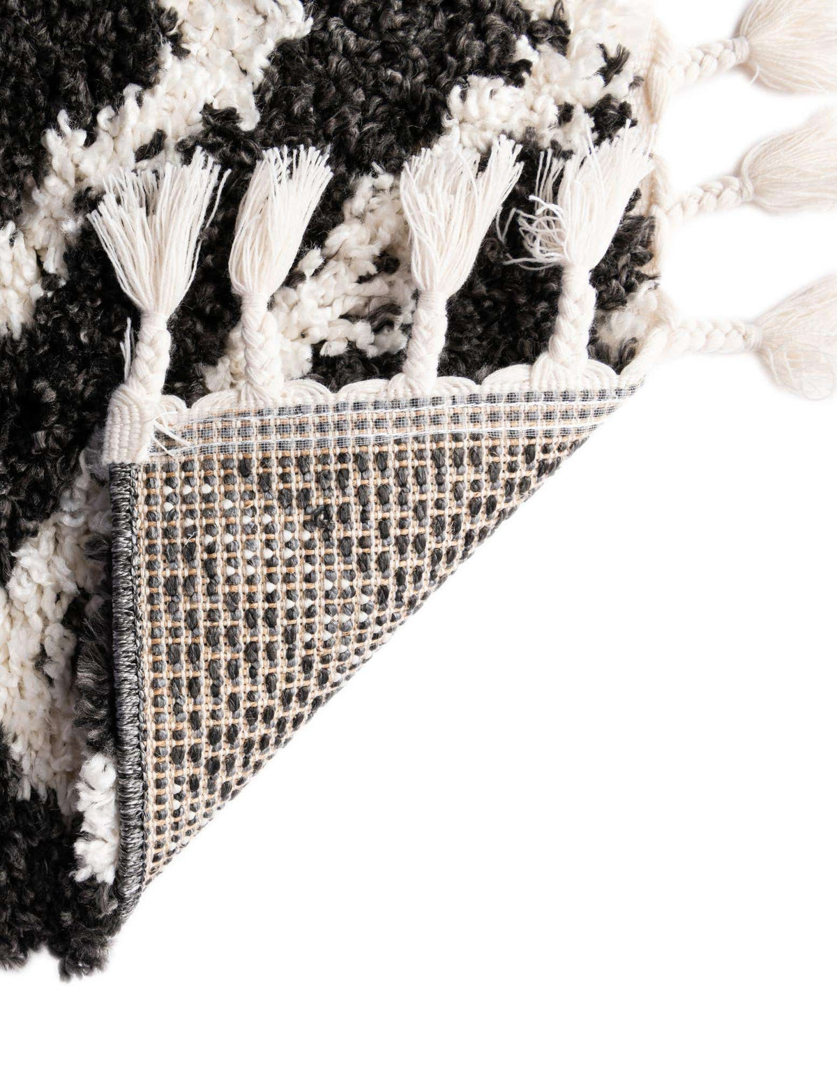 Rechteck Hochflorteppich Lagom Shag in Schwarz und Weiss von Hadorn™ - Lifestyle Image
