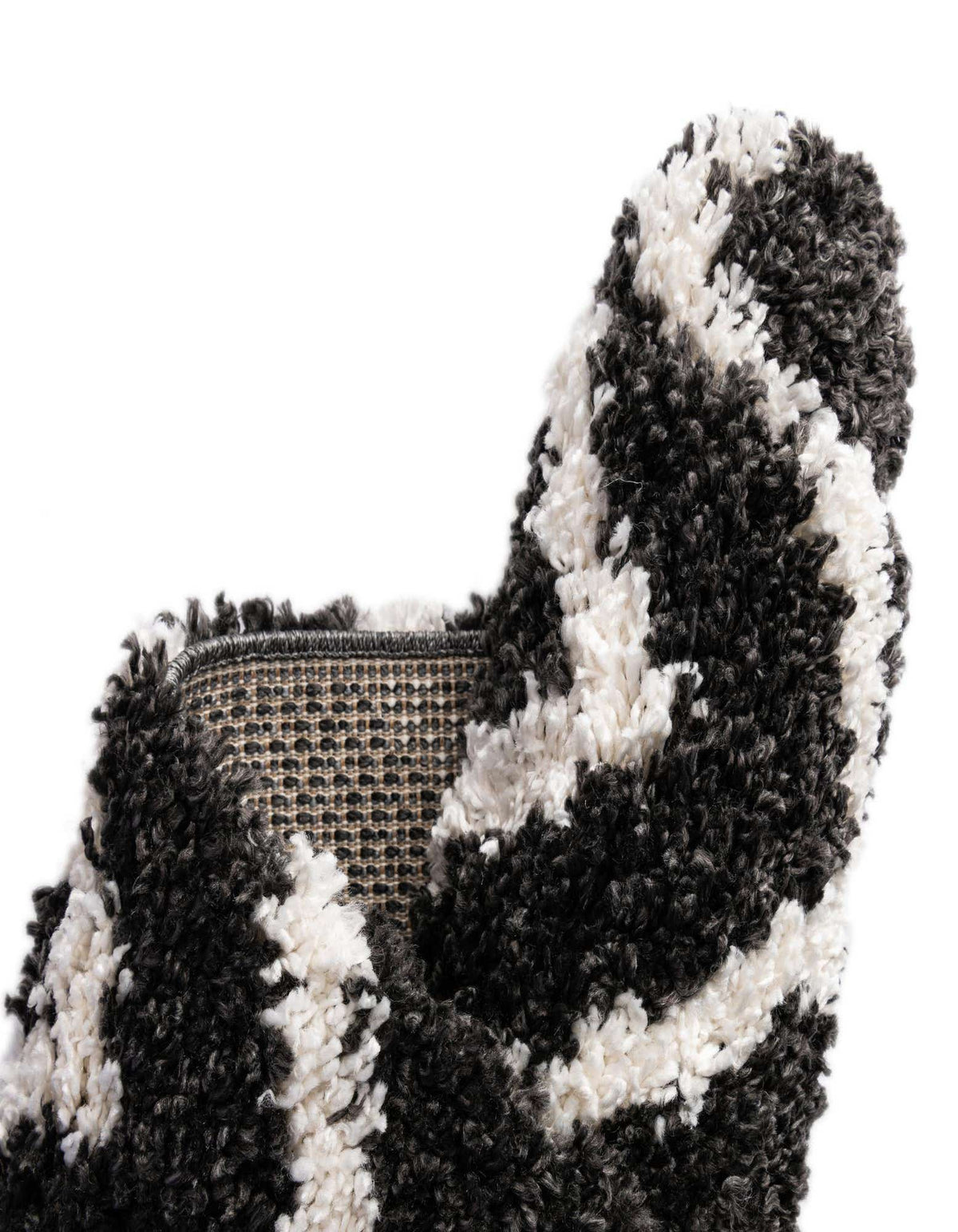 Rechteck Hochflorteppich Lagom Shag in Schwarz und Weiss von Hadorn™ - Lifestyle Image
