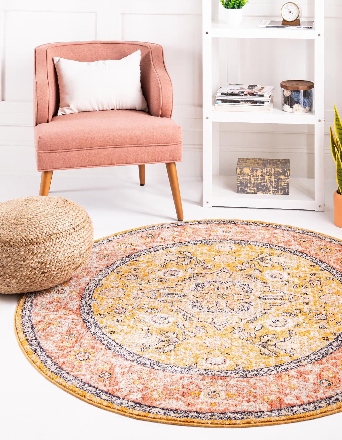 Rund Teppich Lola in Gelb von Hadorn™ - Lifestyle Image