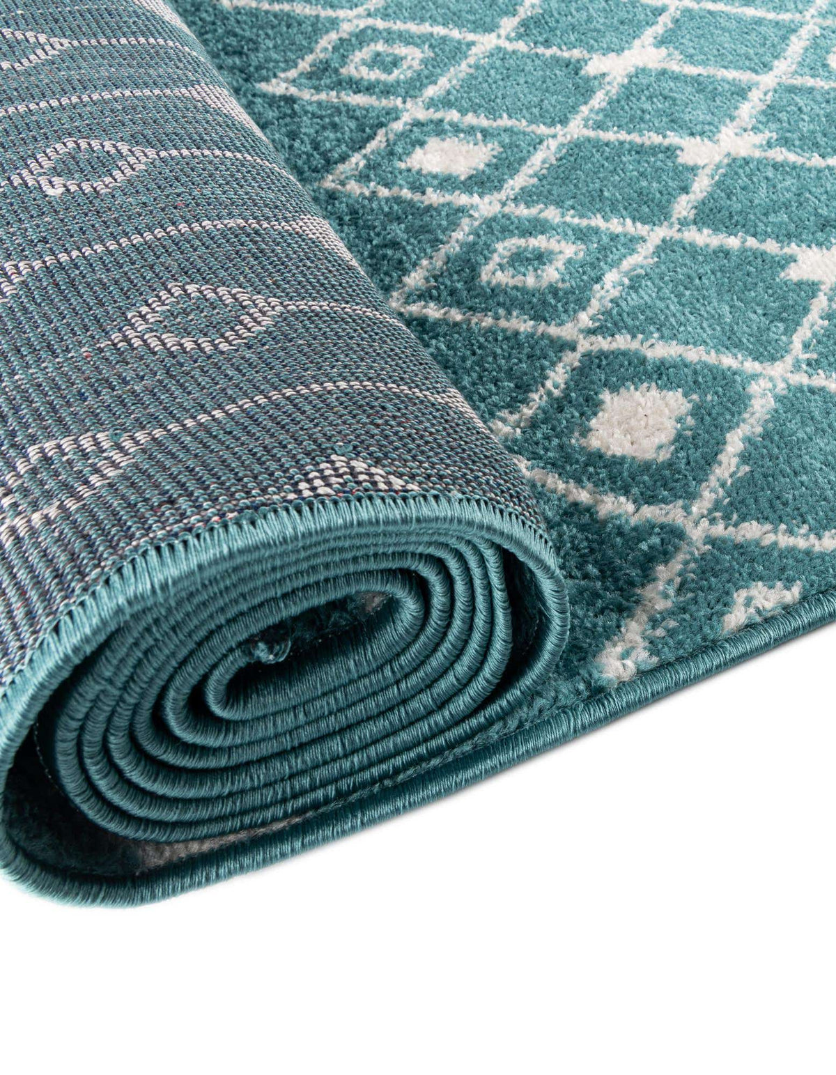 Quadratisch Teppich Moroccan Trellis in Türkis von Hadorn™ - Lifestyle Image