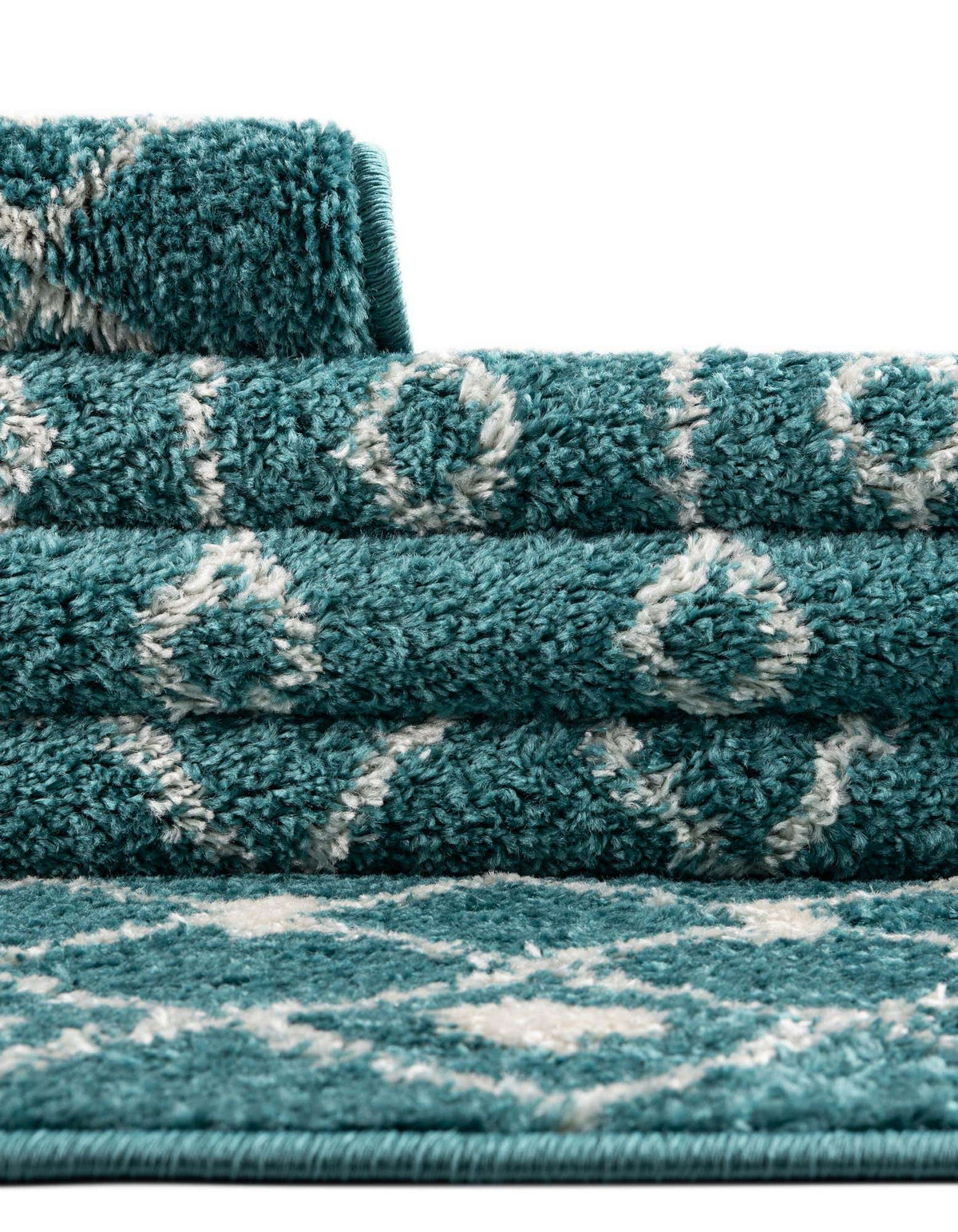 Quadratisch Teppich Moroccan Trellis in Türkis von Hadorn™ - Lifestyle Image
