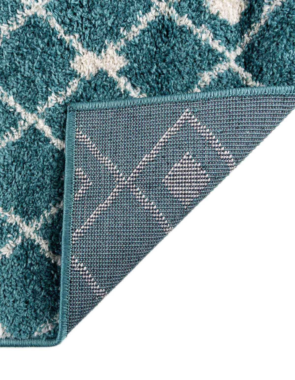 Quadratisch Teppich Moroccan Trellis in Türkis von Hadorn™ - Lifestyle Image