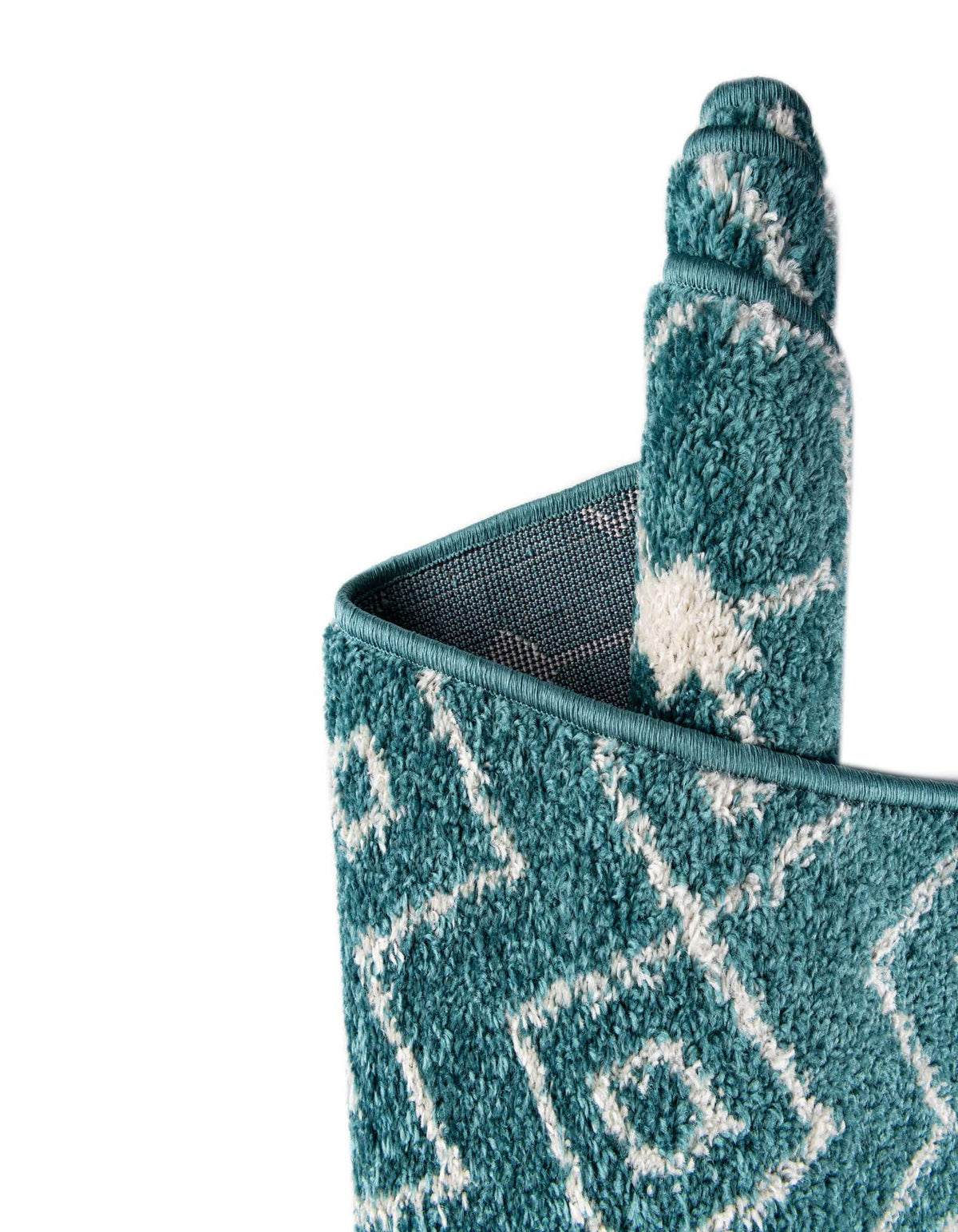 Quadratisch Teppich Moroccan Trellis in Türkis von Hadorn™ - Lifestyle Image