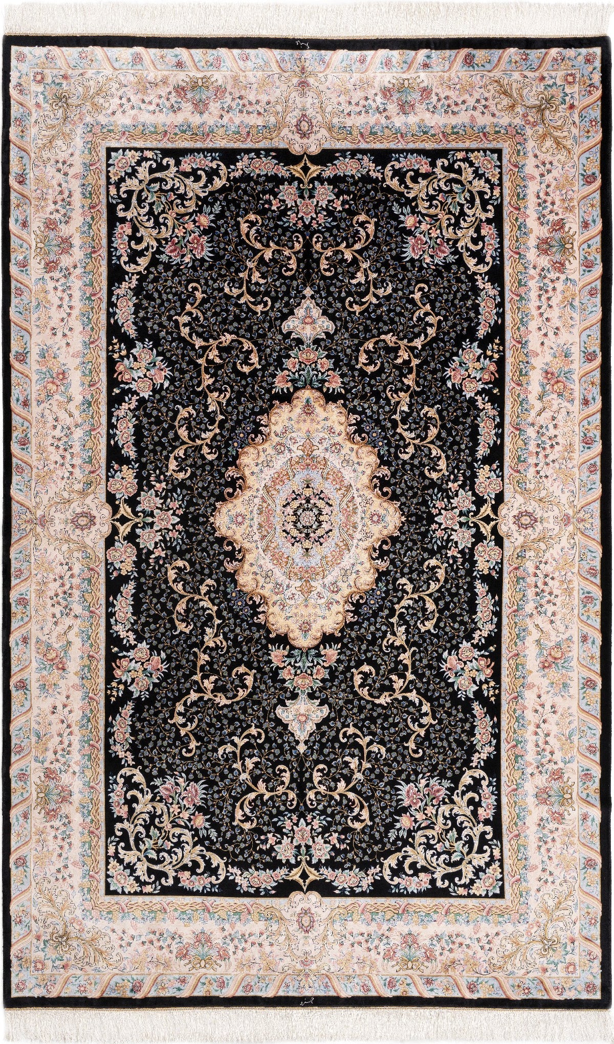Rechteck Teppich Ghom Design in Schwarz von Hadorn™ - Lifestyle Image