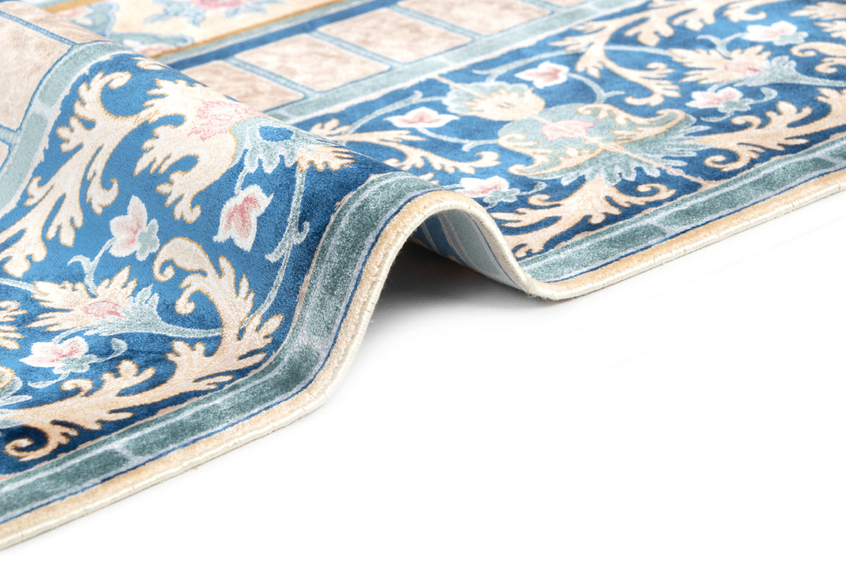 Rechteck Teppich Ghom Design in Blau von Hadorn™ - Lifestyle Image